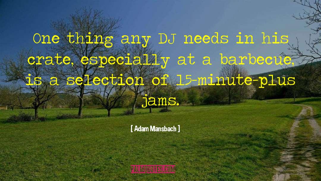 Adam Mansbach Quotes: One thing any DJ needs