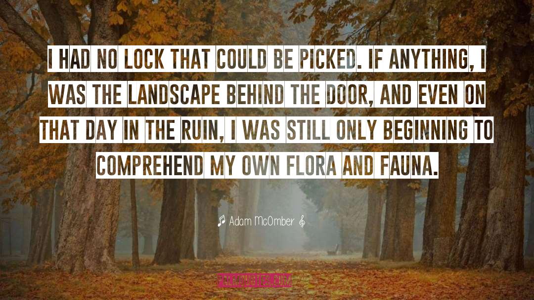 Adam McOmber Quotes: I had no lock that