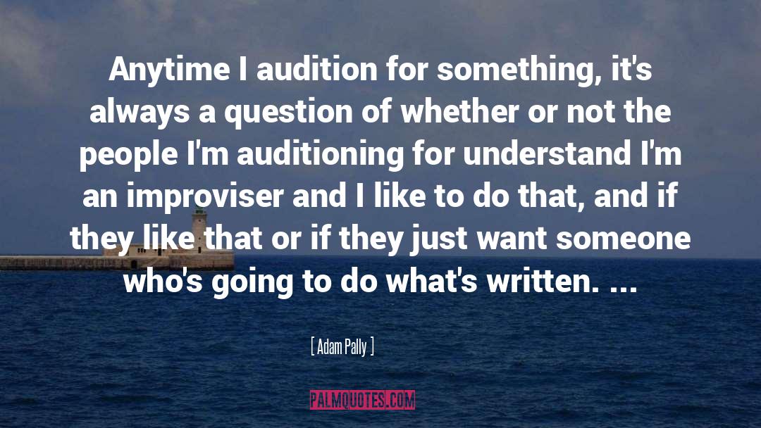 Adam Pally Quotes: Anytime I audition for something,