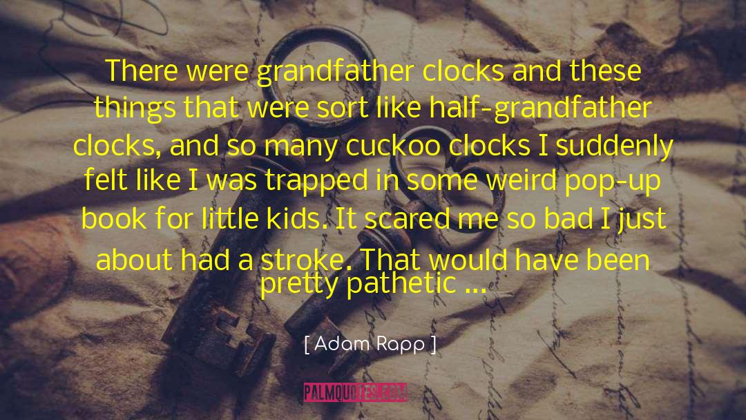 Adam Rapp Quotes: There were grandfather clocks and