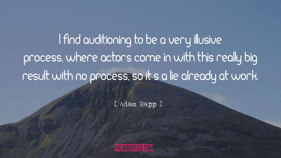 Adam Rapp Quotes: I find auditioning to be