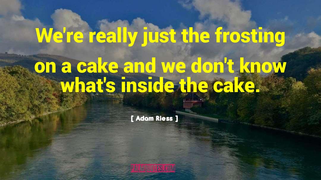 Adam Riess Quotes: We're really just the frosting