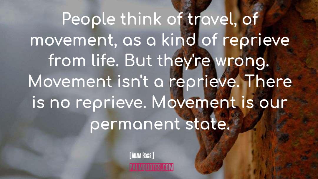Adam Ross Quotes: People think of travel, of