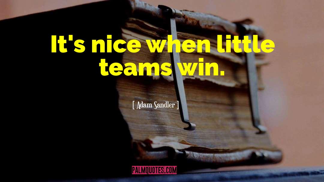 Adam Sandler Quotes: It's nice when little teams