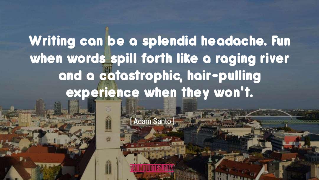 Adam Santo Quotes: Writing can be a splendid
