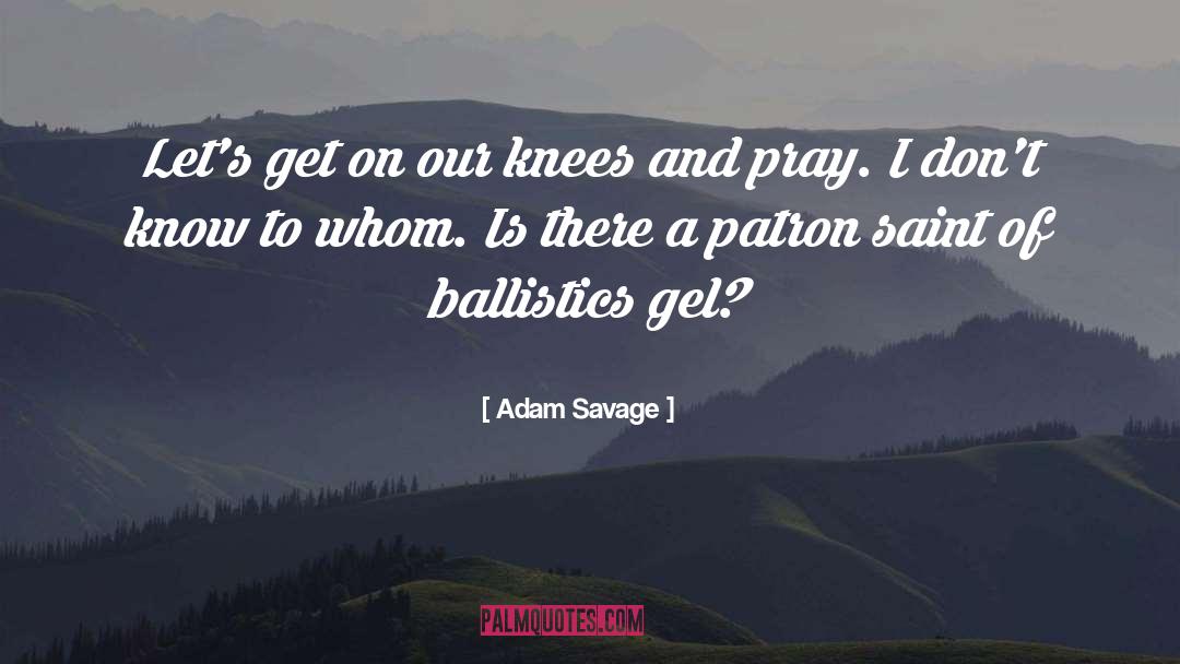 Adam Savage Quotes: Let's get on our knees