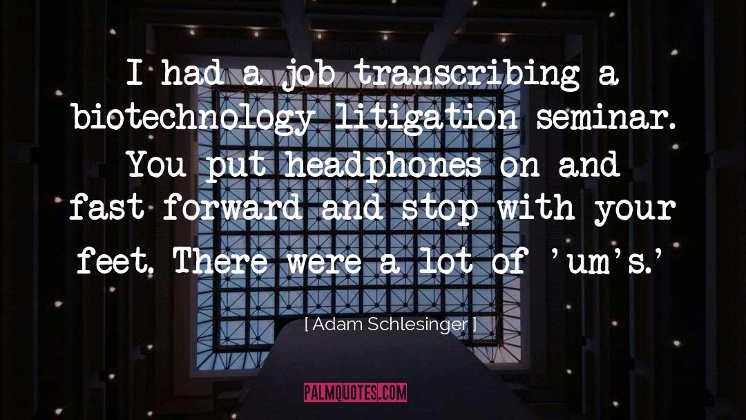 Adam Schlesinger Quotes: I had a job transcribing