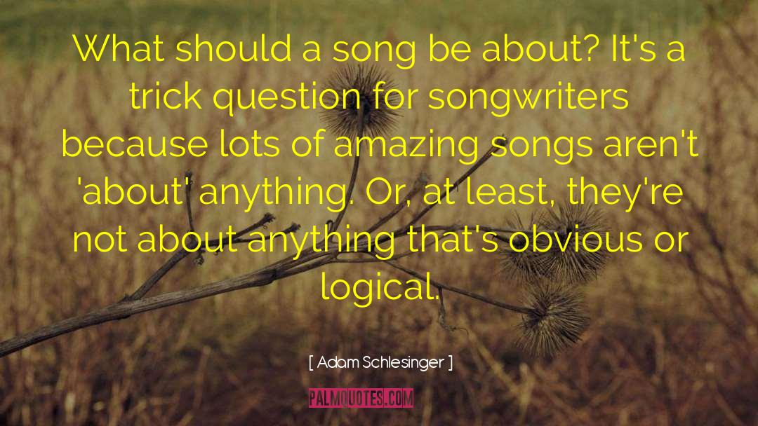 Adam Schlesinger Quotes: What should a song be