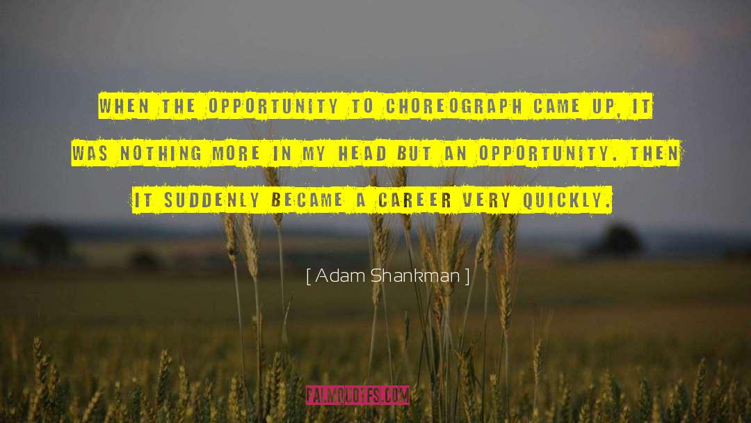 Adam Shankman Quotes: When the opportunity to choreograph