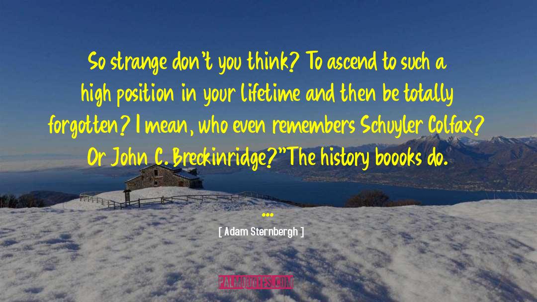 Adam Sternbergh Quotes: So strange don't you think?