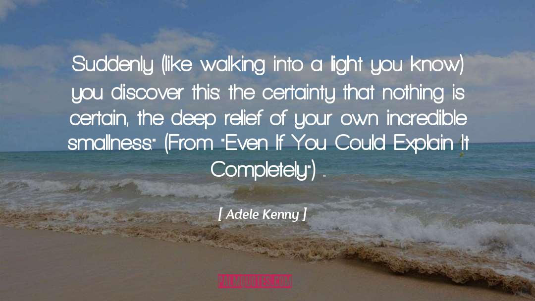 Adele Kenny Quotes: Suddenly (like walking into a
