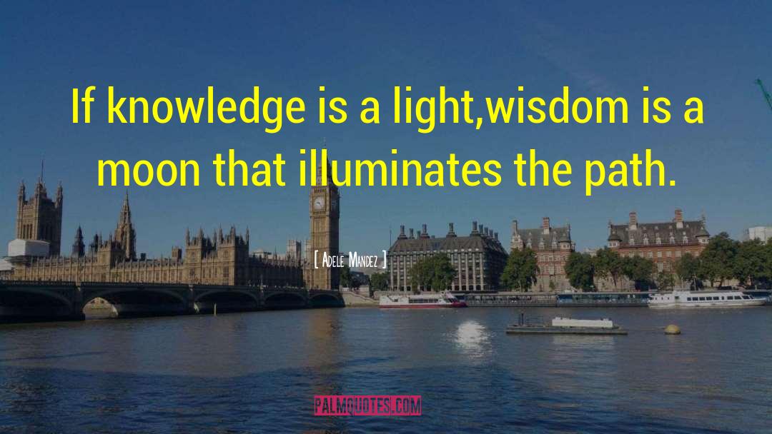 Adele Mandez Quotes: If knowledge is a light,wisdom