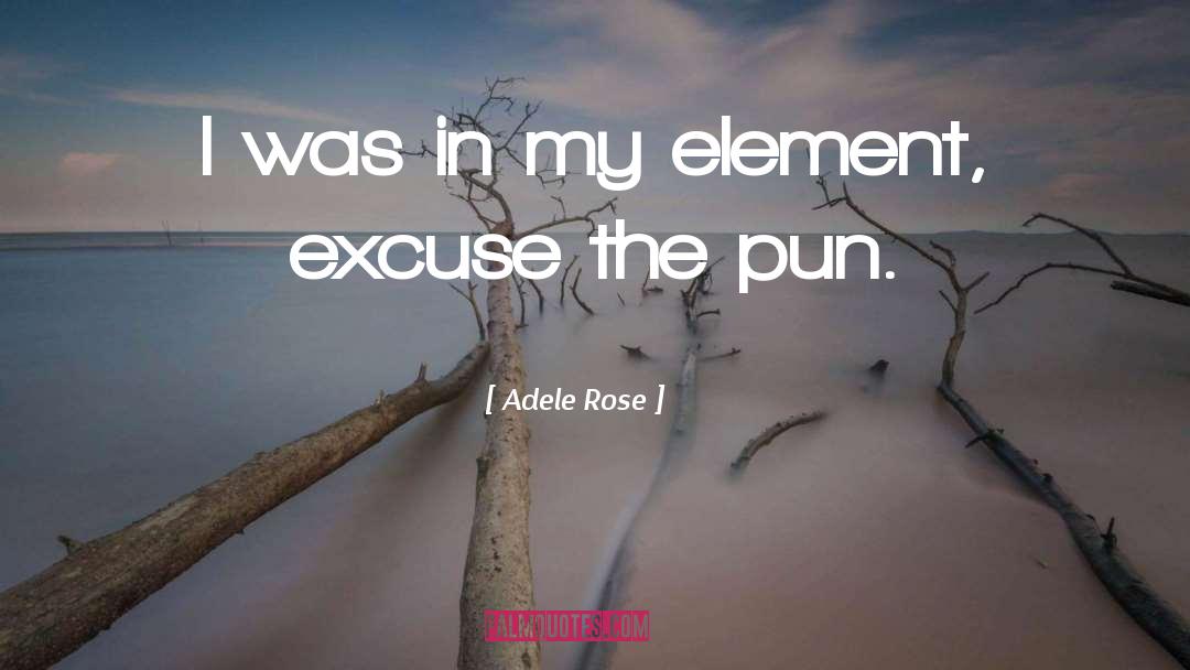 Adele Rose Quotes: I was in my element,