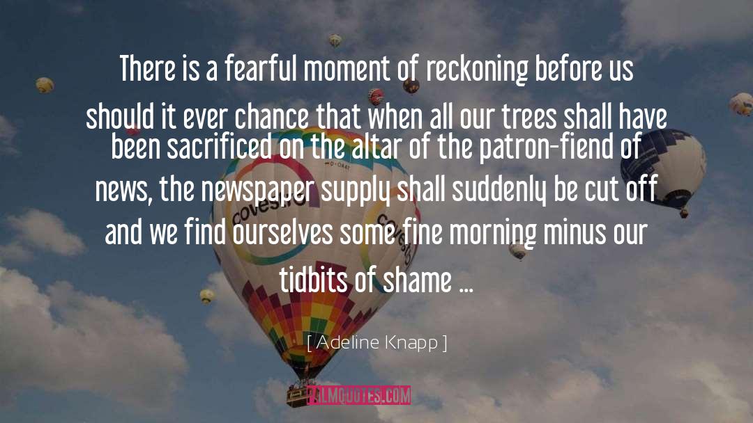 Adeline Knapp Quotes: There is a fearful moment