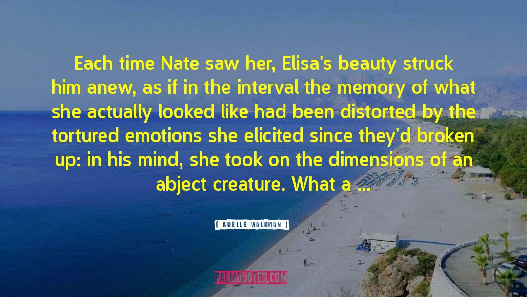 Adelle Waldman Quotes: Each time Nate saw her,
