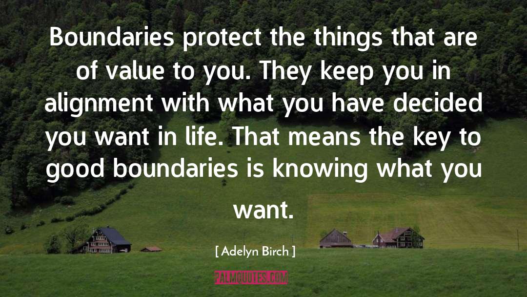 Adelyn Birch Quotes: Boundaries protect the things that