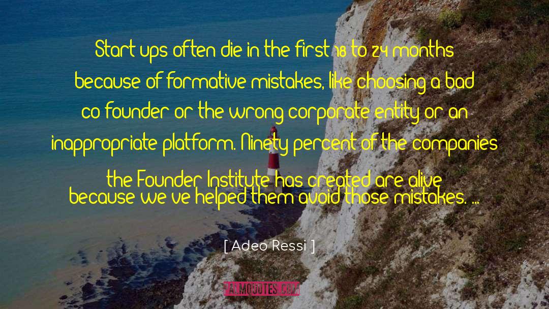 Adeo Ressi Quotes: Start-ups often die in the