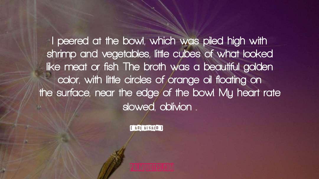 Adi Alsaid Quotes: I peered at the bowl,