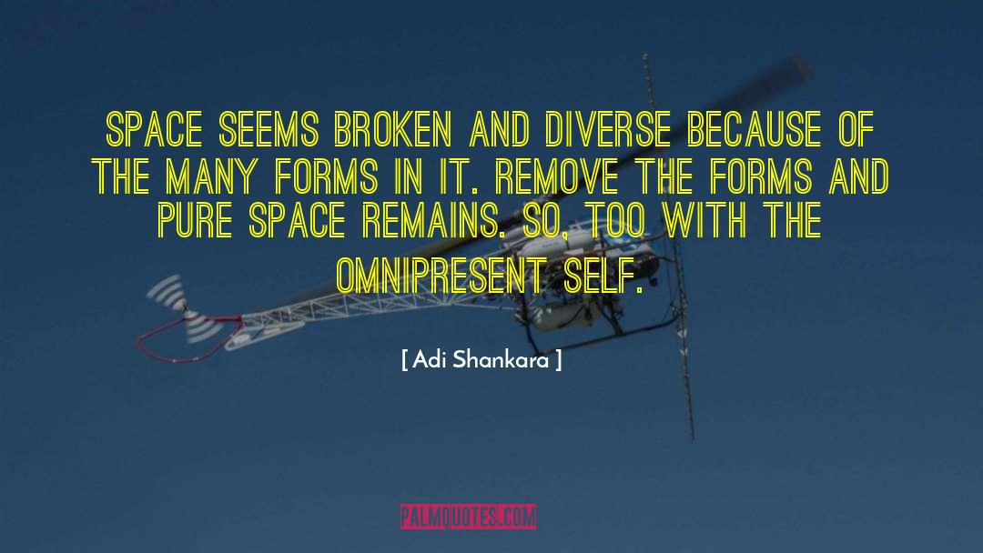 Adi Shankara Quotes: Space seems broken and diverse