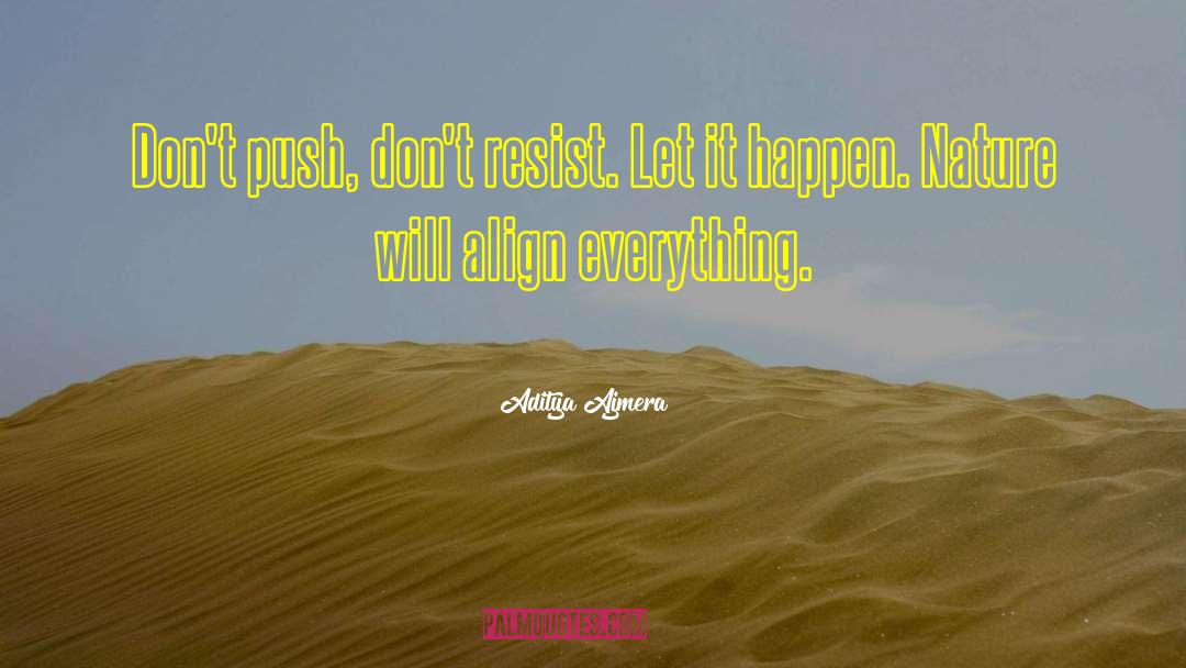 Aditya Ajmera Quotes: Don't push, don't resist. Let