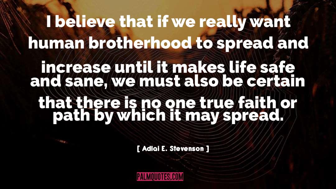 Adlai E. Stevenson Quotes: I believe that if we