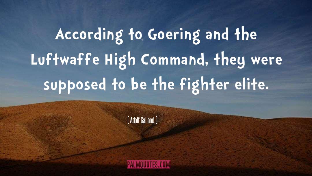 Adolf Galland Quotes: According to Goering and the