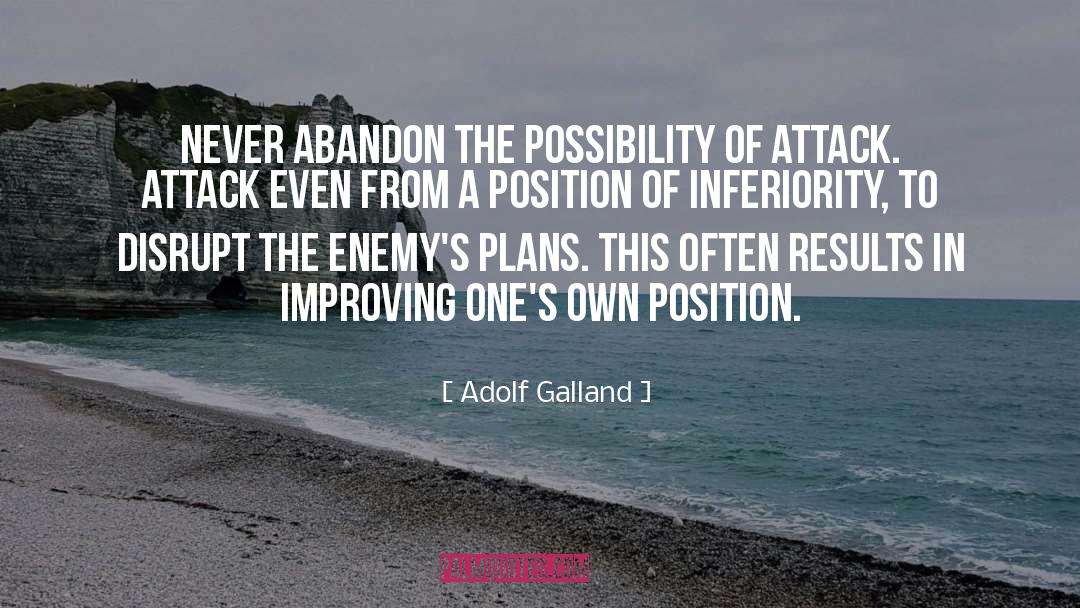 Adolf Galland Quotes: Never abandon the possibility of