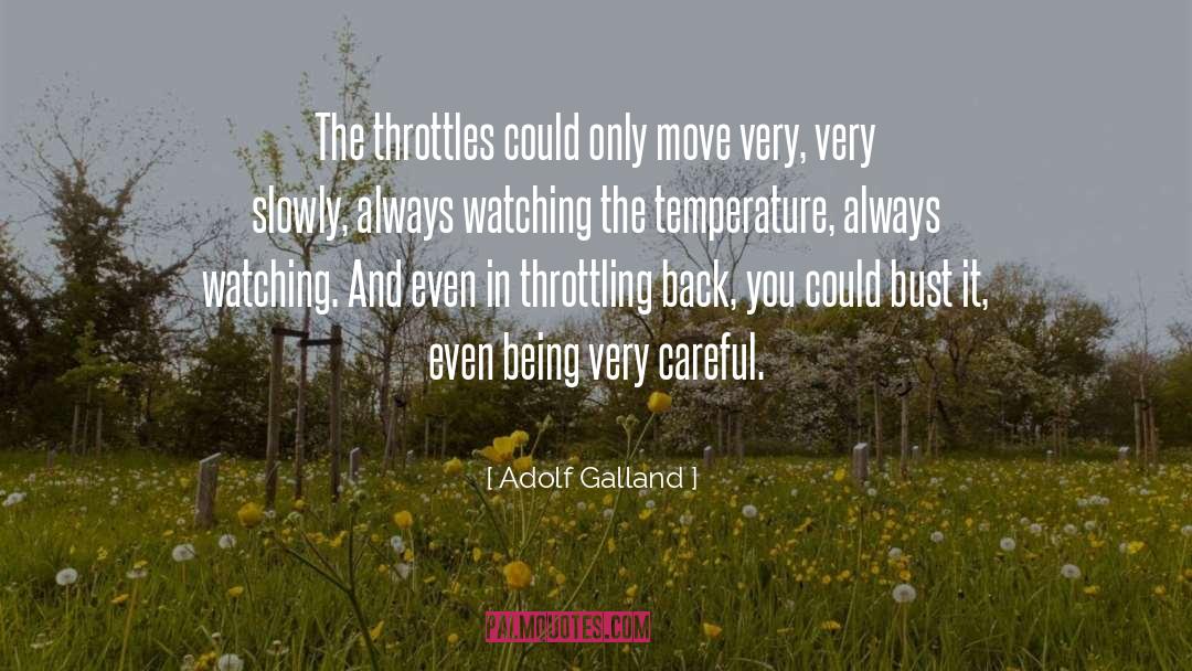 Adolf Galland Quotes: The throttles could only move