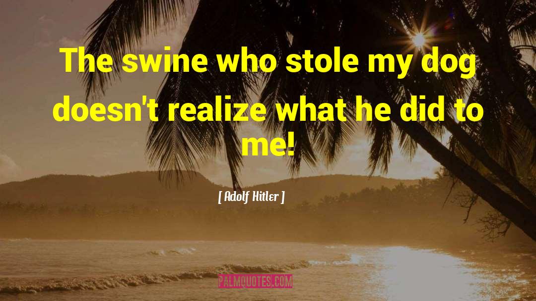Adolf Hitler Quotes: The swine who stole my