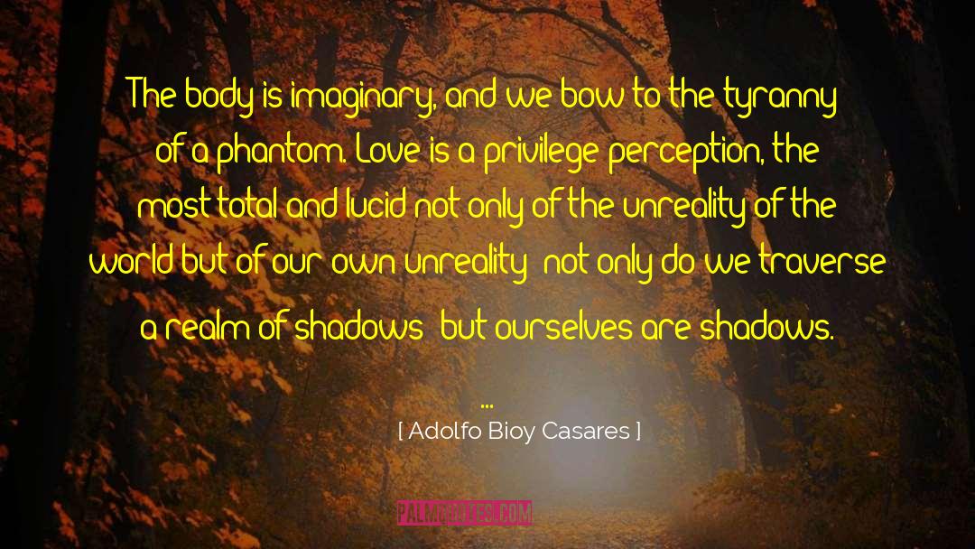 Adolfo Bioy Casares Quotes: The body is imaginary, and