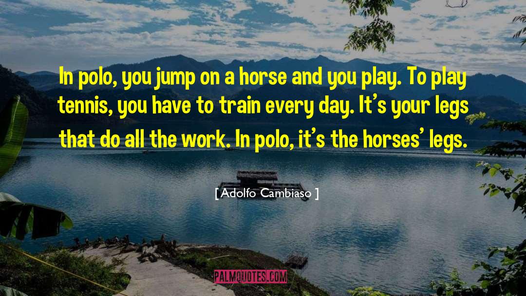 Adolfo Cambiaso Quotes: In polo, you jump on