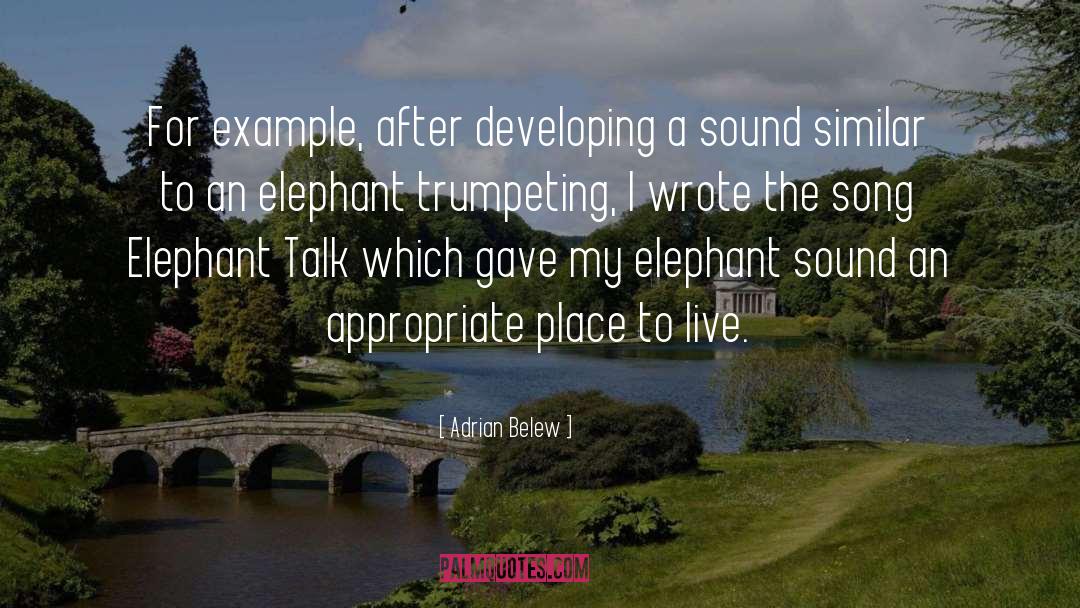 Adrian Belew Quotes: For example, after developing a