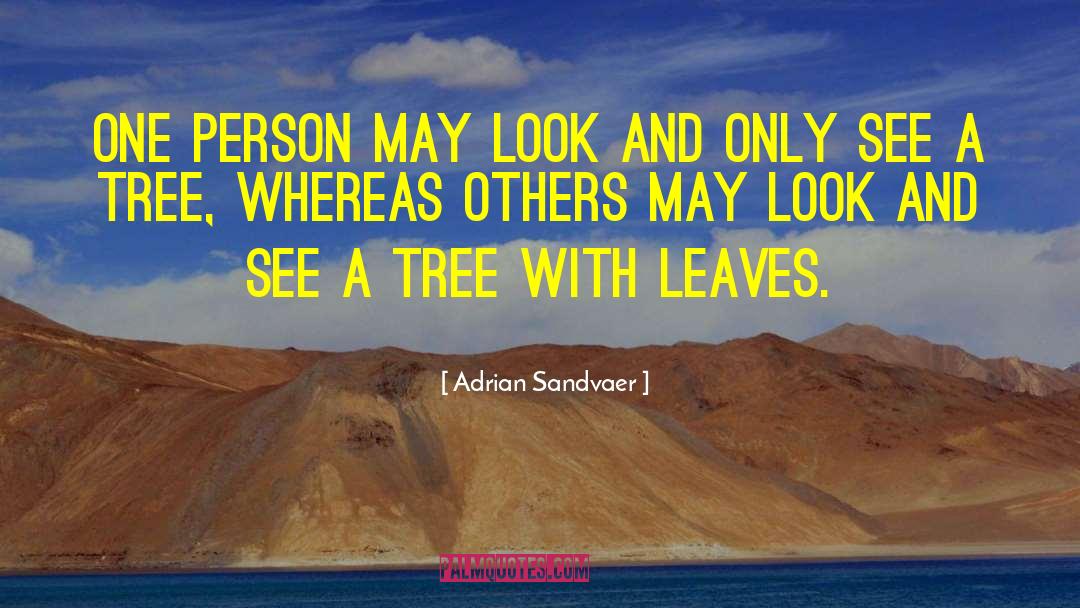 Adrian Sandvaer Quotes: One person may look and