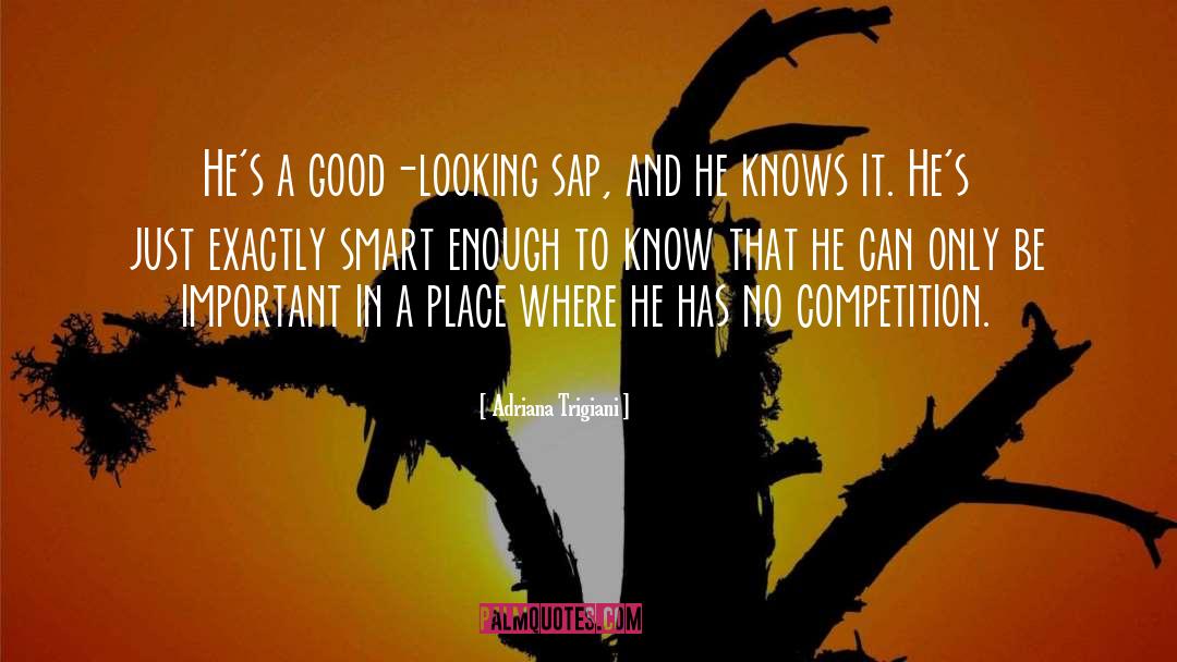 Adriana Trigiani Quotes: He's a good-looking sap, and