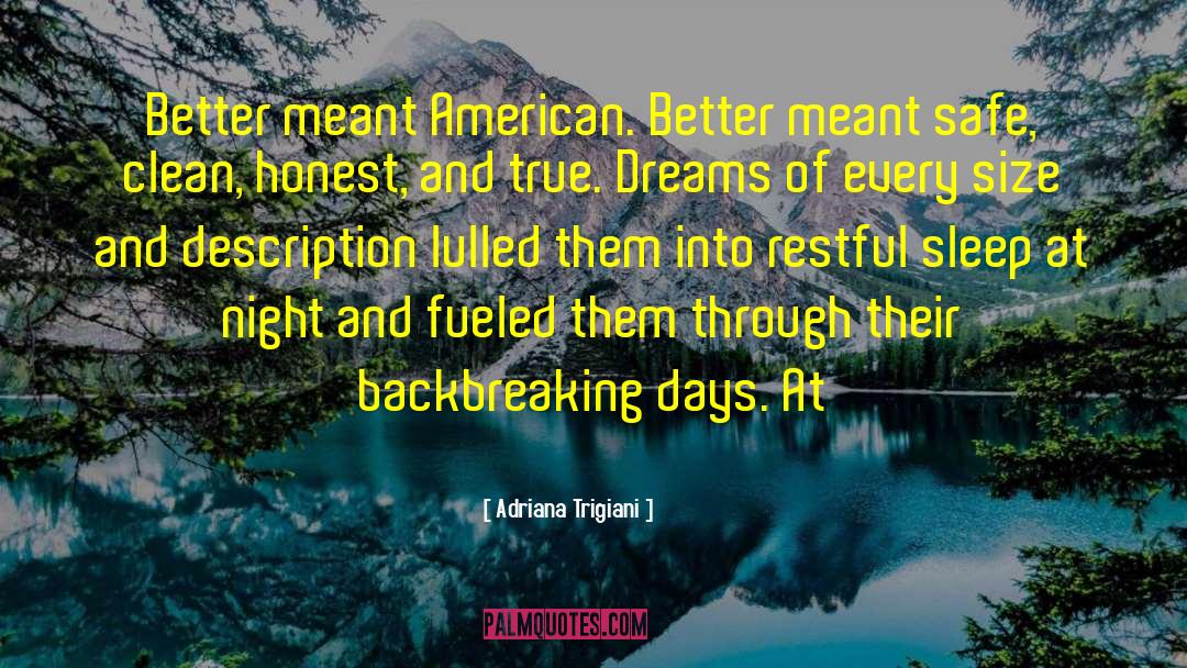 Adriana Trigiani Quotes: Better meant American. Better meant