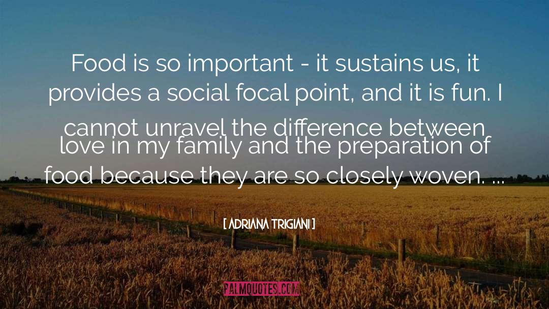 Adriana Trigiani Quotes: Food is so important -