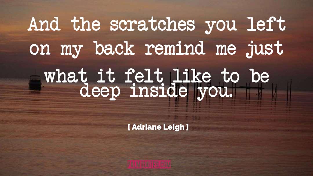 Adriane Leigh Quotes: And the scratches you left