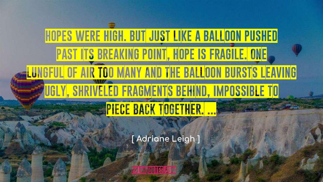 Adriane Leigh Quotes: Hopes were high. But just
