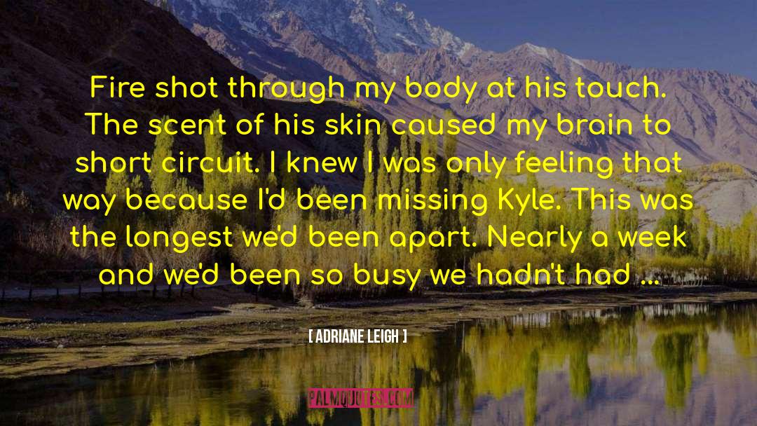 Adriane Leigh Quotes: Fire shot through my body