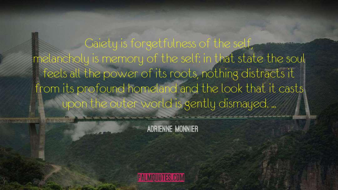 Adrienne Monnier Quotes: Gaiety is forgetfulness of the