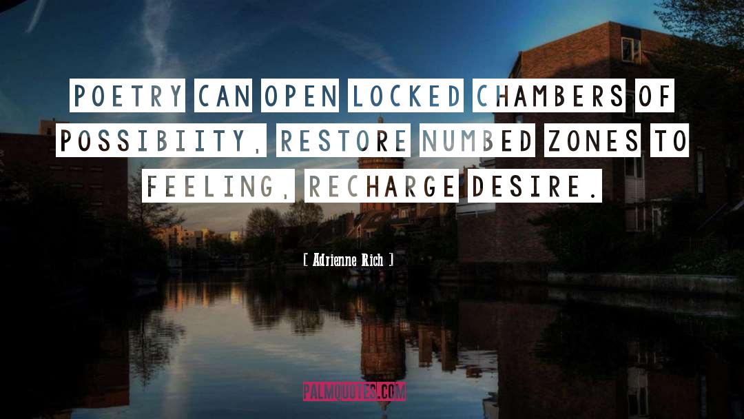 Adrienne Rich Quotes: Poetry can open locked chambers