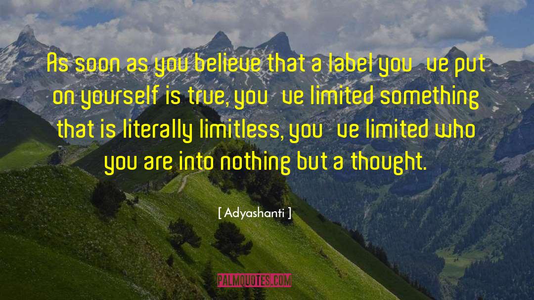 Adyashanti Quotes: As soon as you believe