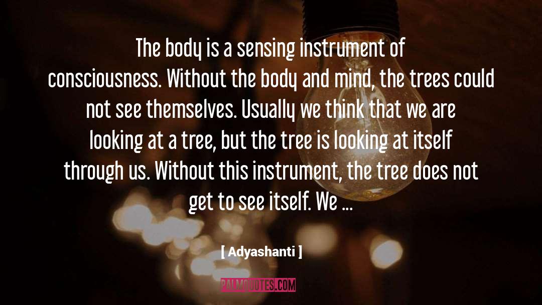 Adyashanti Quotes: The body is a sensing