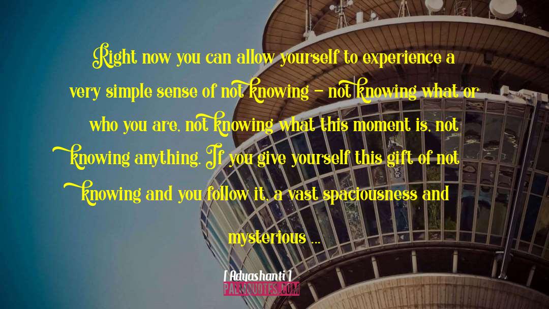 Adyashanti Quotes: Right now you can allow