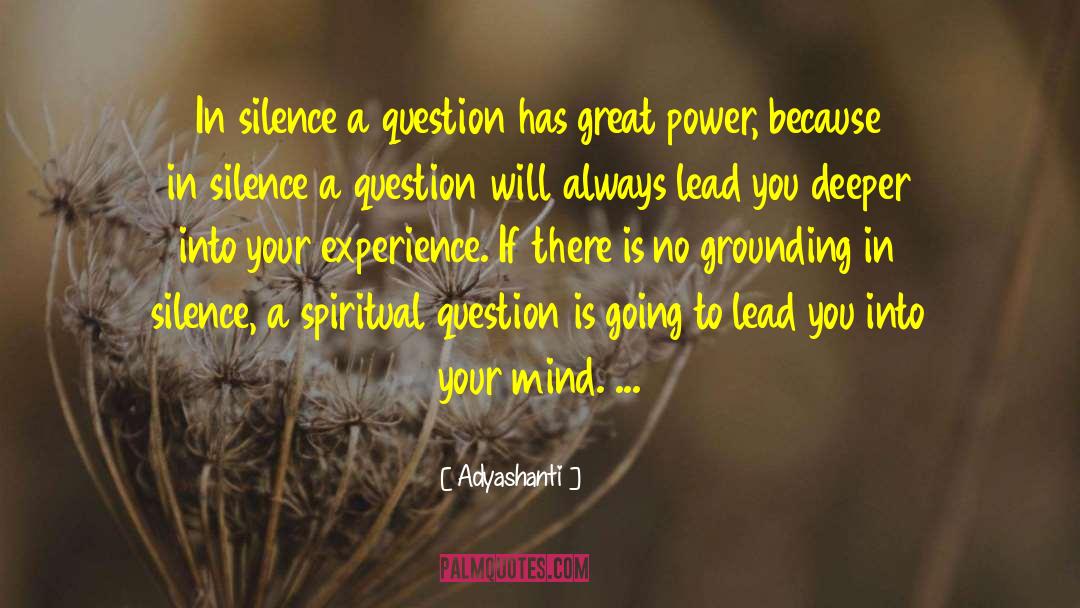 Adyashanti Quotes: In silence a question has