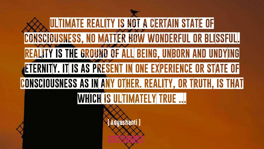 Adyashanti Quotes: Ultimate Reality is not a