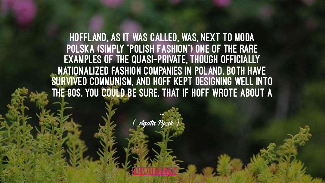 Agata Pyzik Quotes: Hoffland, as it was called,