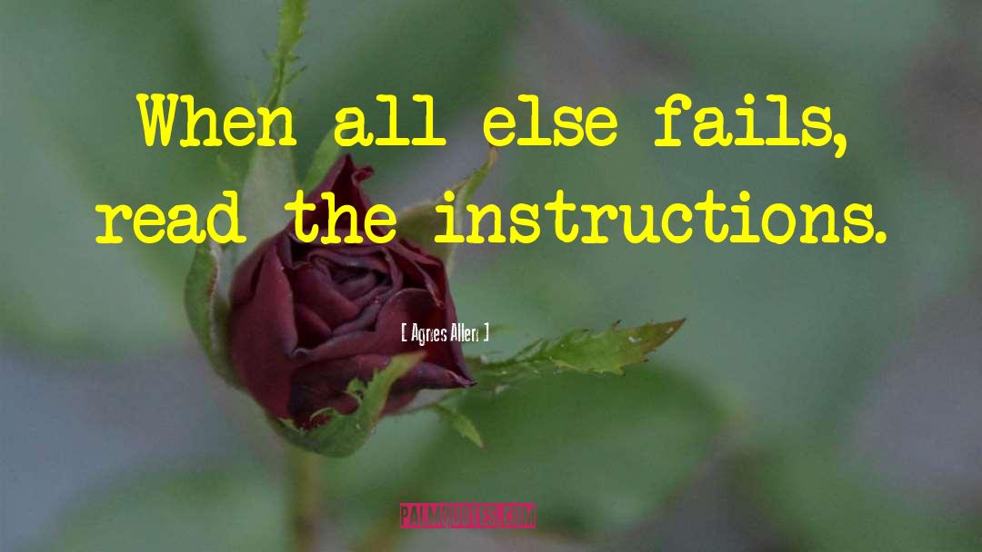 Agnes Allen Quotes: When all else fails, read