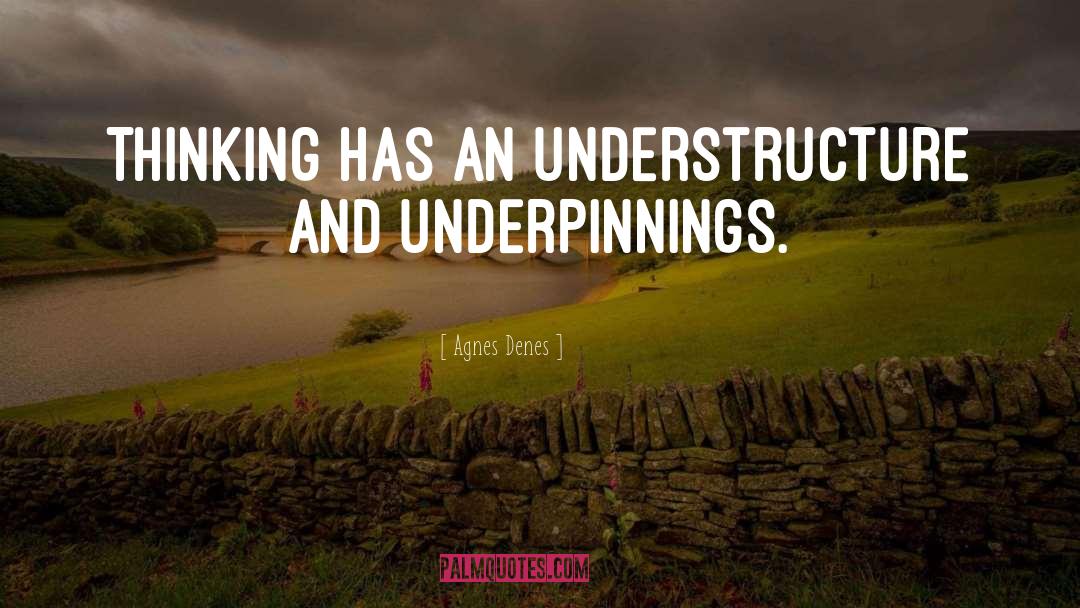 Agnes Denes Quotes: Thinking has an understructure and