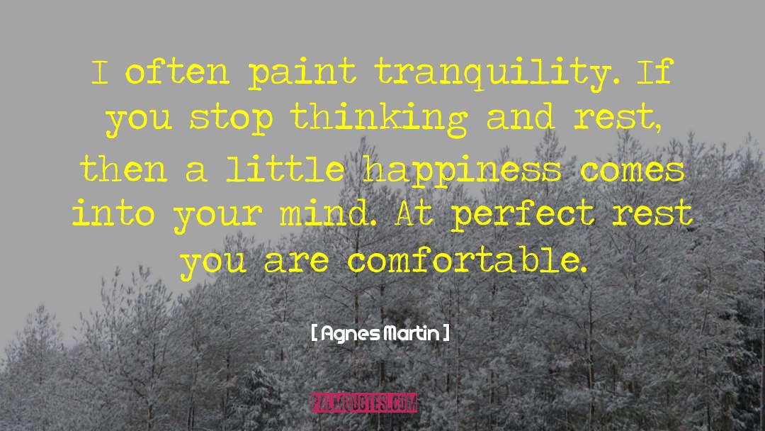 Agnes Martin Quotes: I often paint tranquility. If